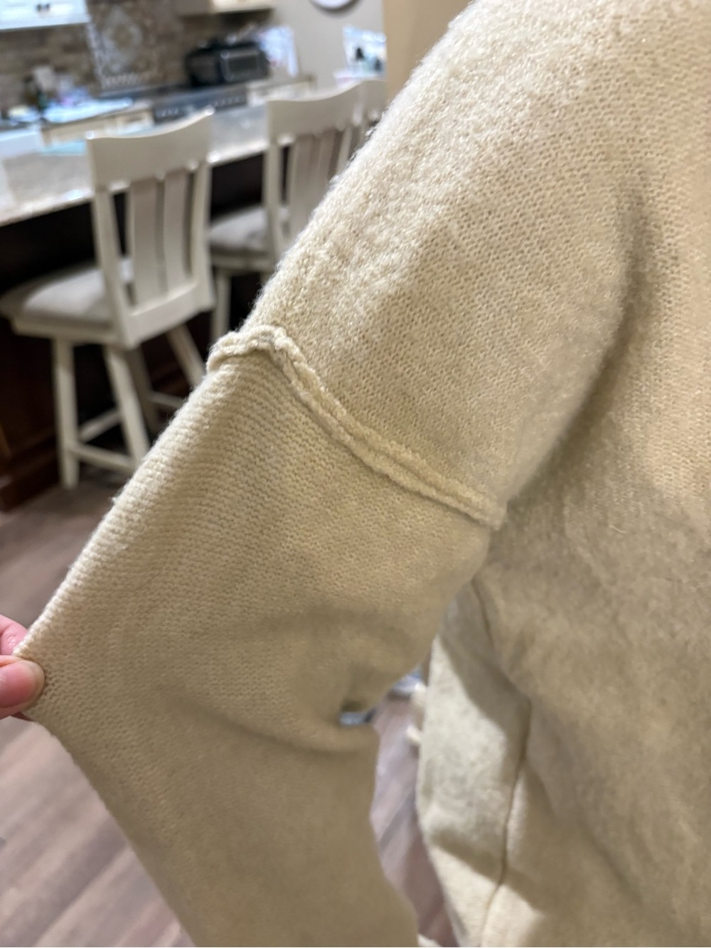 Free People Cream Wrap V-Neck Sweater - Picture 2 of 7